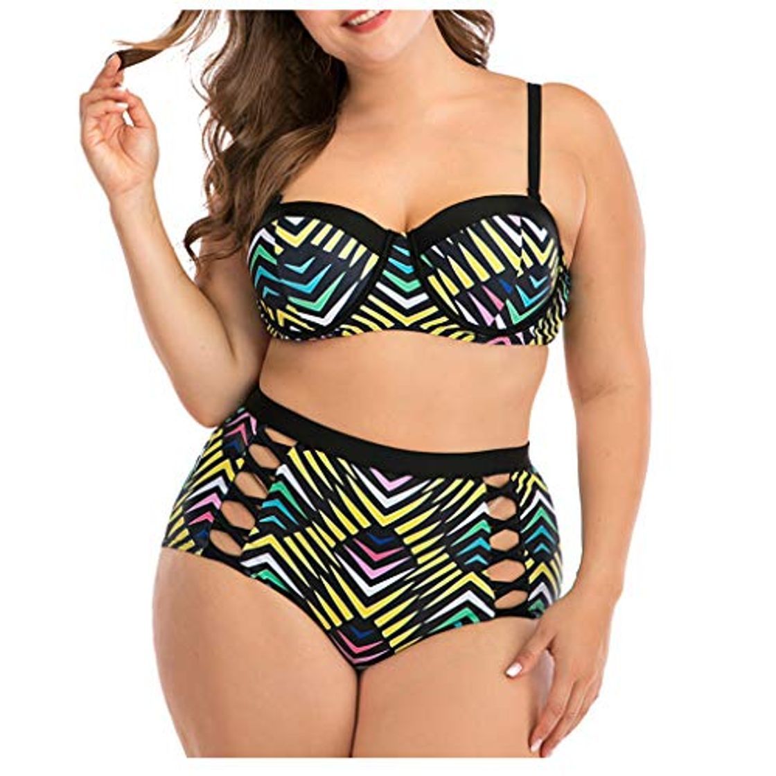 Producto LANSKIRT Mujer Conjunto de Bikini Dos Piezas Tallas Grande Figura Geométrica Bañadores