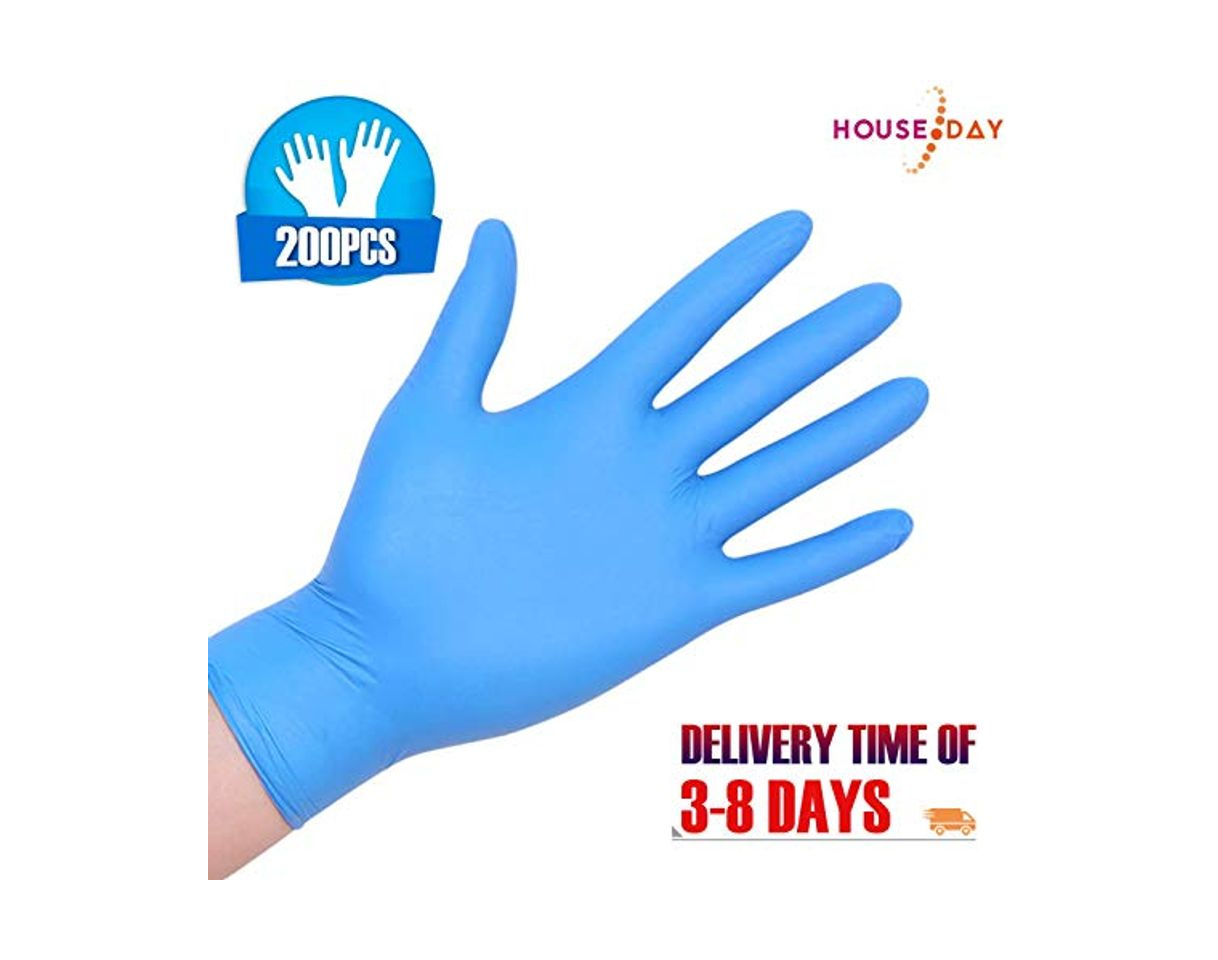 Producto 200pcs Nitrilo Guantes Desechables L Polvo Guantes Azul Libres De Látex, Dispensador