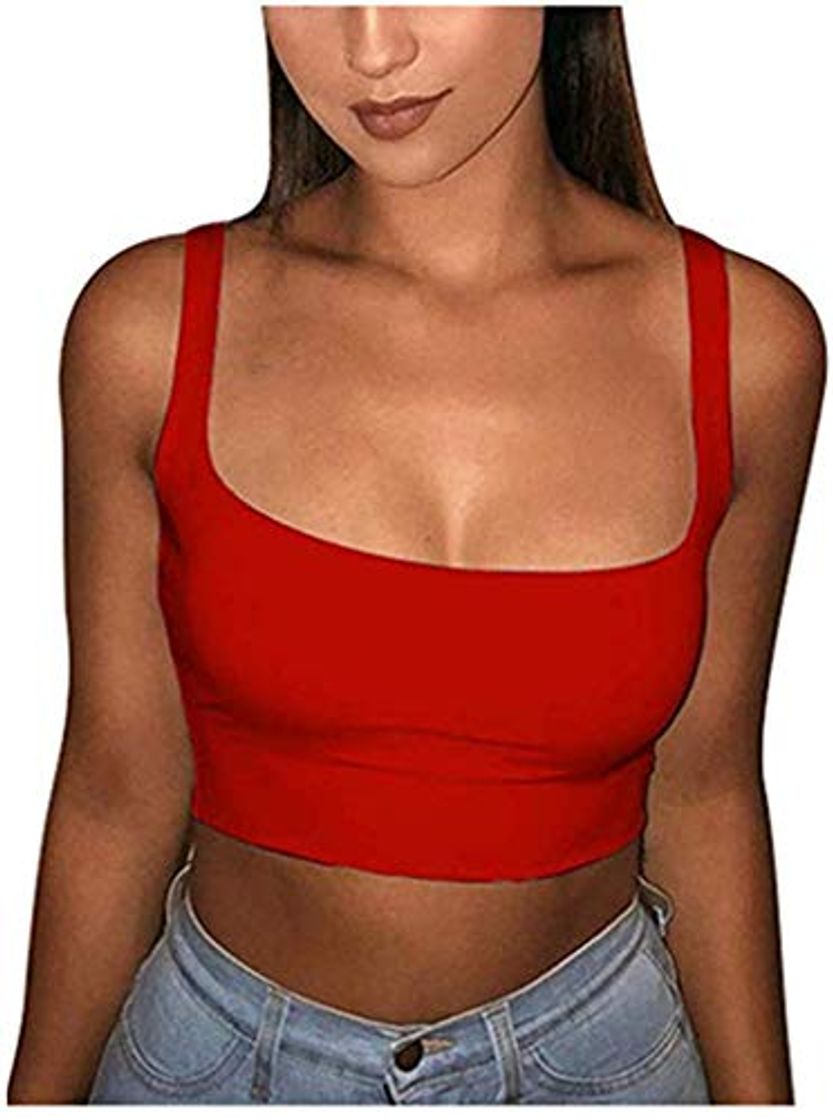 Fashion Loalirando Crop-Top Tank - Camiseta de tirantes para mujer