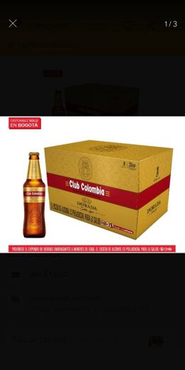 Caja de cerveza club Colombia x24