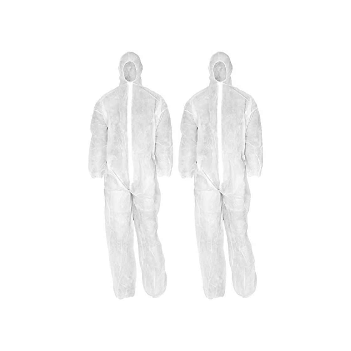 Product com-four® Traje Protector desechable 2X en Blanco con Capucha y Cremallera