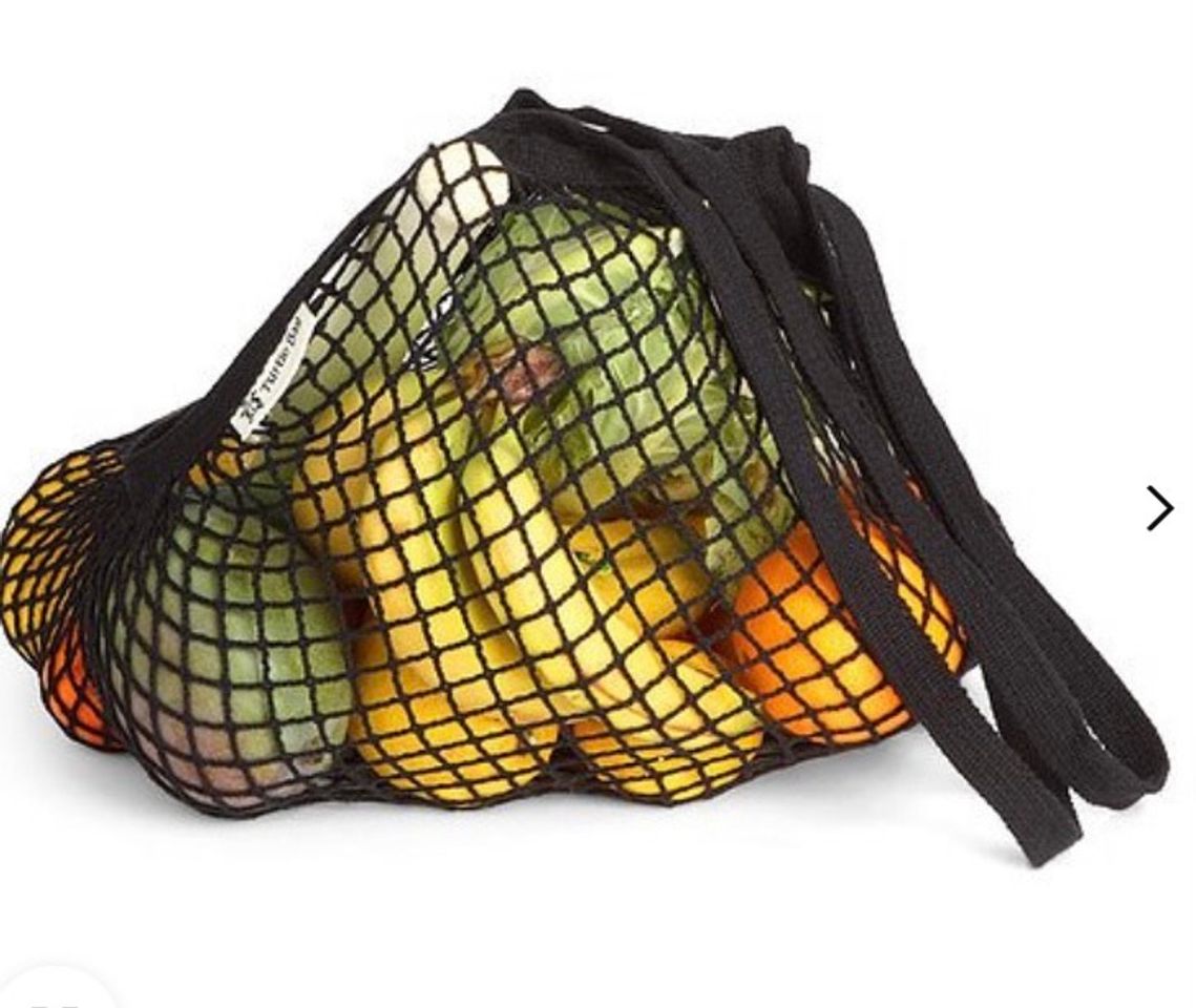 Social Bolsa de red de algodón orgánico con asas largas