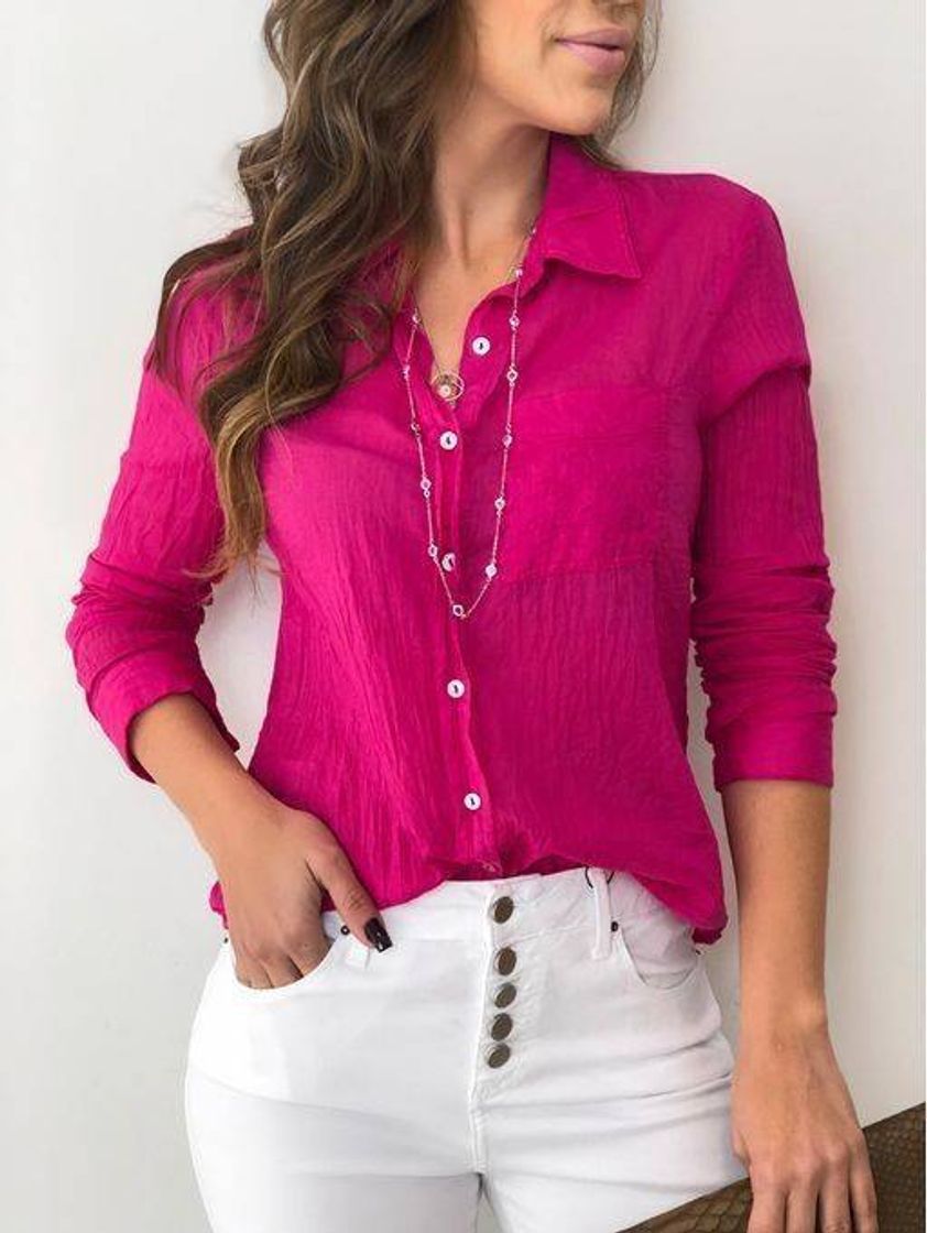 Moda Marca Amazon - find. AN5478, Blusa de Cuello Alto Para Mujer, Rosa