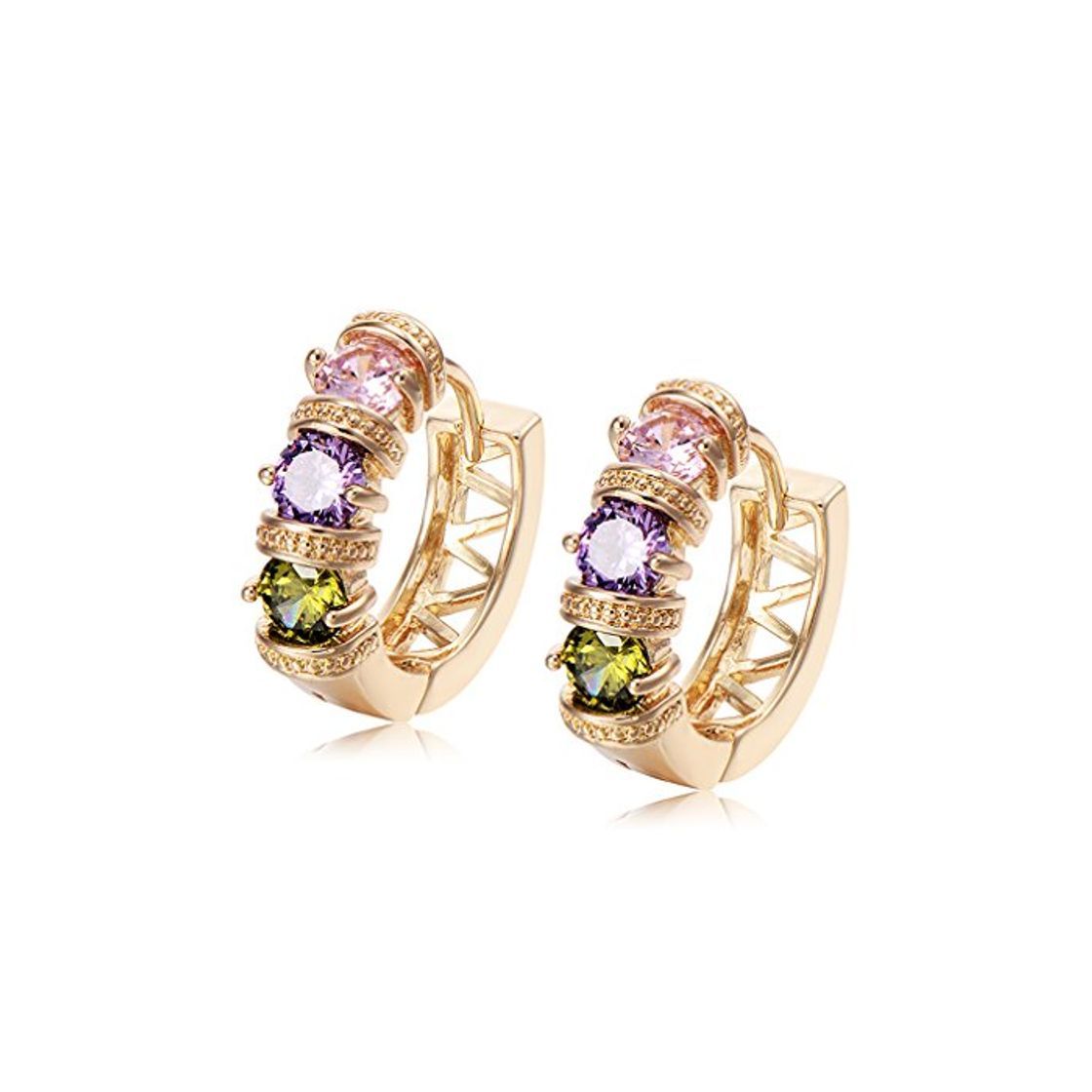 Social YAZILIND 18K joyeria plateada oro colorido cristal Cubic Zirconia bola embutido redondo pendiente llenada de diseno claro senoras mujeres moda aretes para ninas