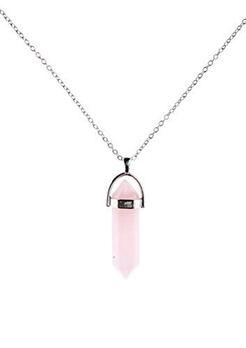 Social Happiness Boutique Damas Collar Boho Cuarzo Rosa