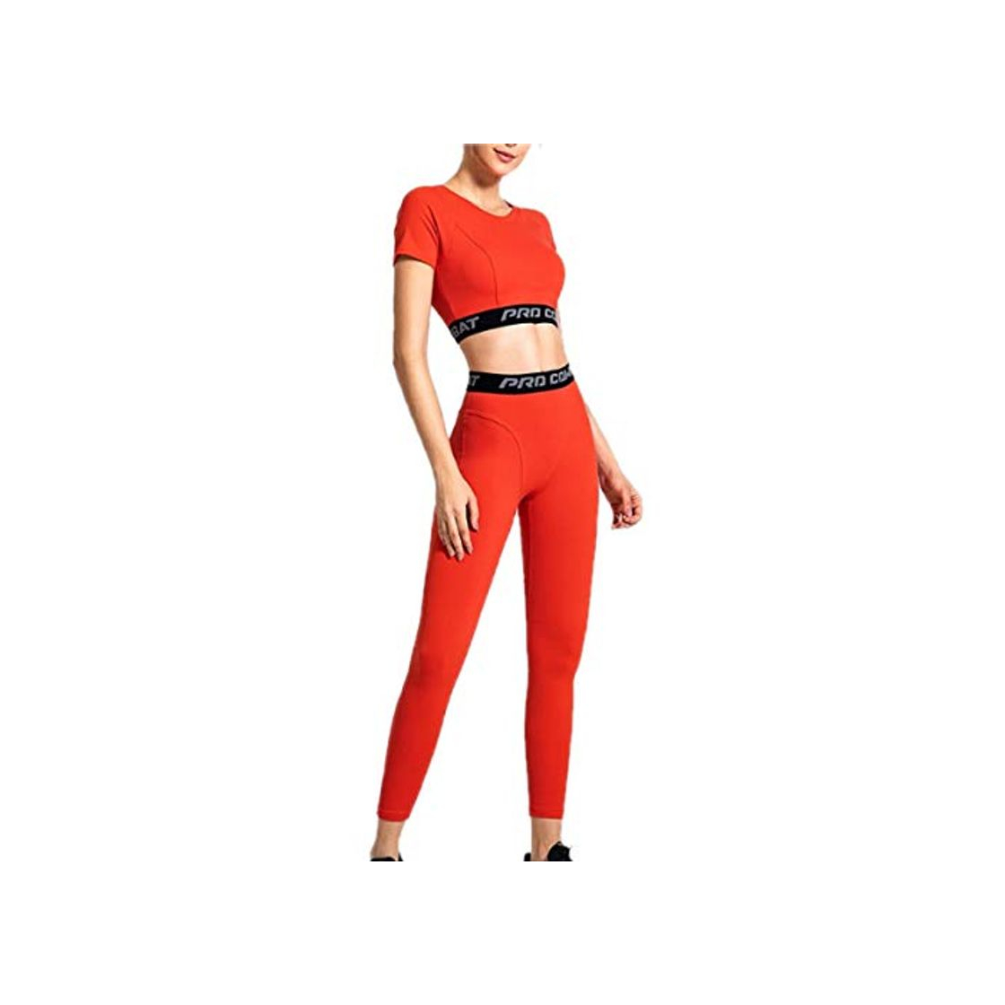 Moda Mujeres Yoga Interior Deportiva De Manga Corta Camiseta Y Pantalones Deportivos Polainas