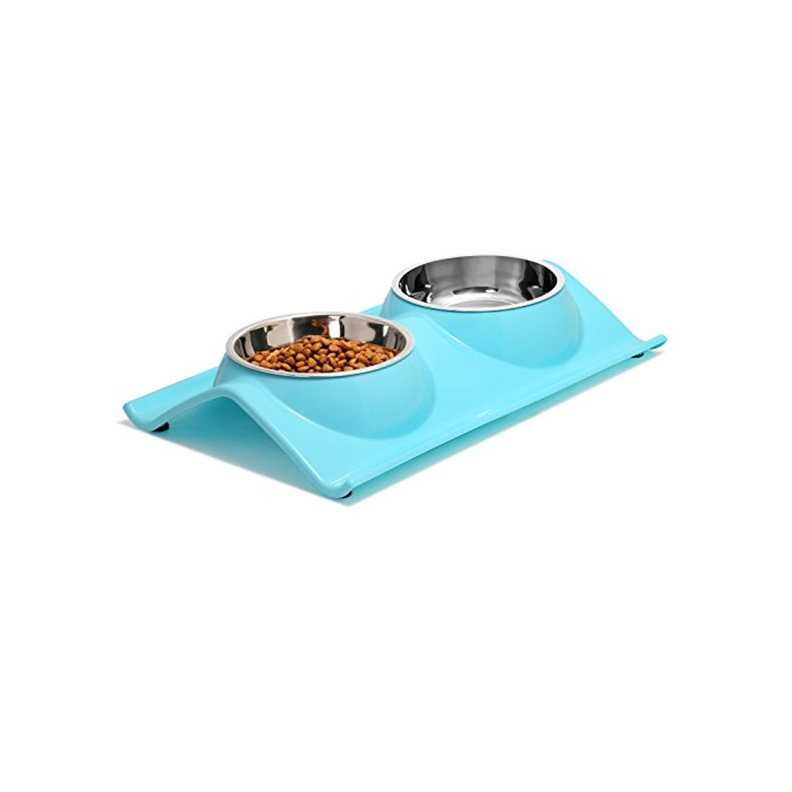 Moda Upsky - Cuencos Dobles para Perros y Gatos de Acero Inoxidable con