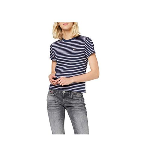 Tommy Hilfiger Tjw Essential Stripe tee Ropa Deportiva de Punto, Azul