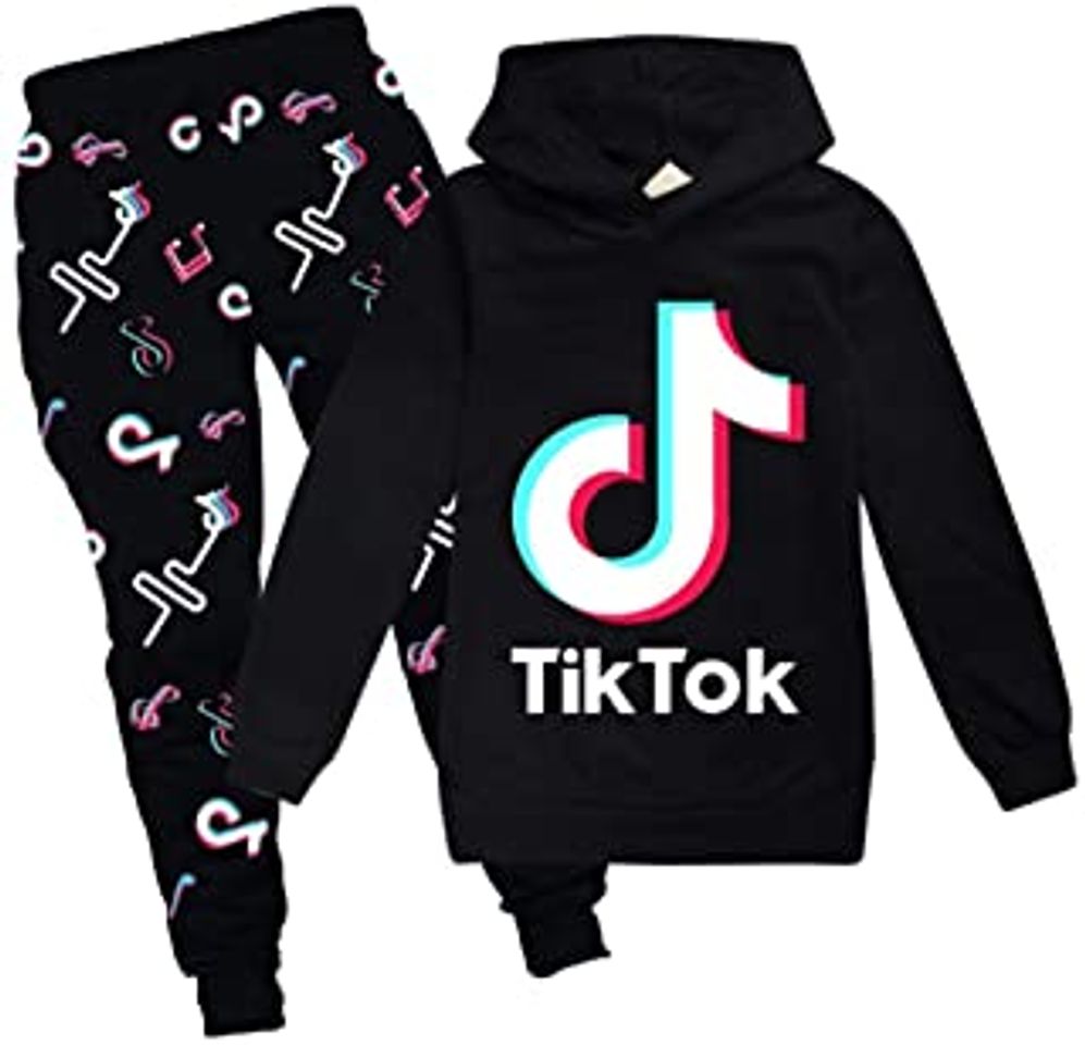 Fashion Sudadera para niña TIK Tok con capucha para deportes al aire libre,