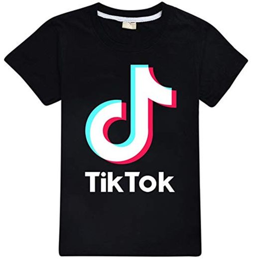 Camiseta de algodón suave TIK Tok, unisex, para niños, ropa de verano