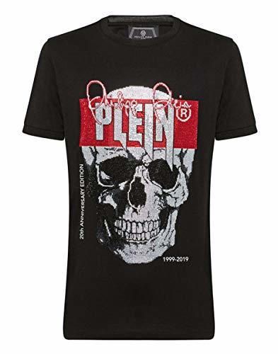 Philipp Plein MTK3678 - Camiseta de Manga Corta, diseño de Calavera Negro