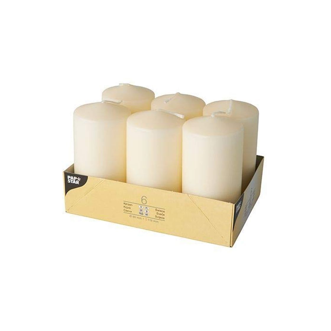 Social PAPSTAR 17,991 - Conjunto de 6 Velas, 60 x 115 mm, 6