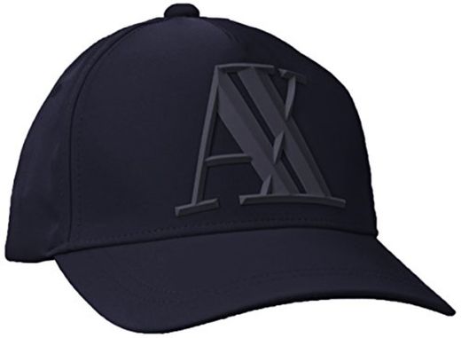 Armani Exchange Rubber Logo AX Cap Gorra de béisbol, Azul