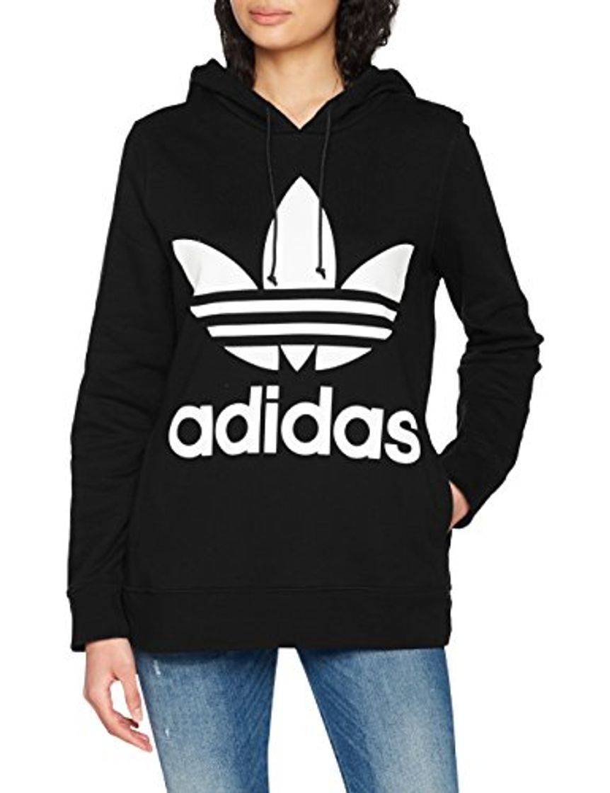 Social adidas Trefoil H Sudadera con Capucha, Mujer, Negro