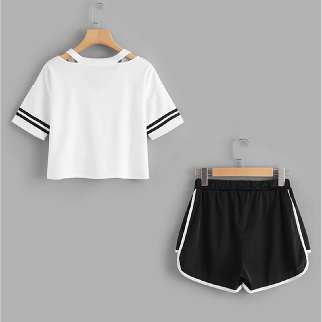 Moda Striped T-Shirt & Shorts 