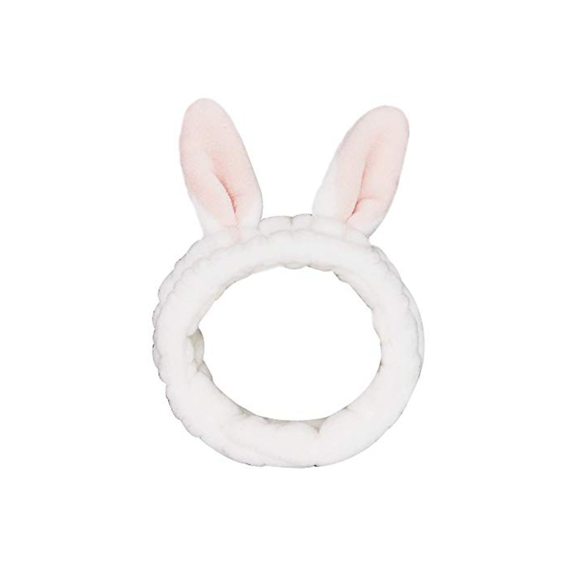 Fashion osmanthusFrag Mujeres Niñas Encantadora Orejas De Conejo Forma Banda Para El Cabello Ducha Limpieza Facial Maquillaje Diadema Headwear Blanco