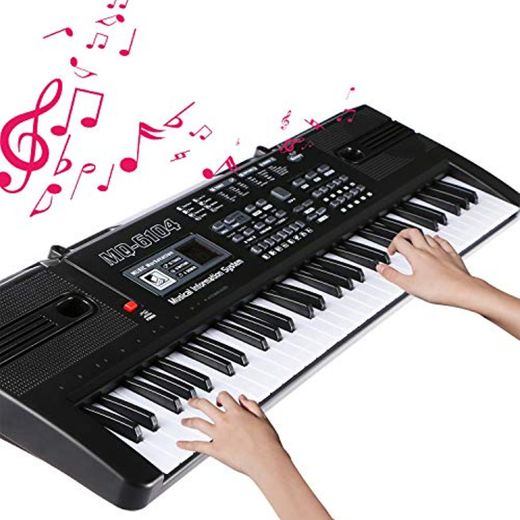 Teclado Electrónico Piano 61 Teclas, RenFox Keyboard Piano Portátil USB Piano Digital
