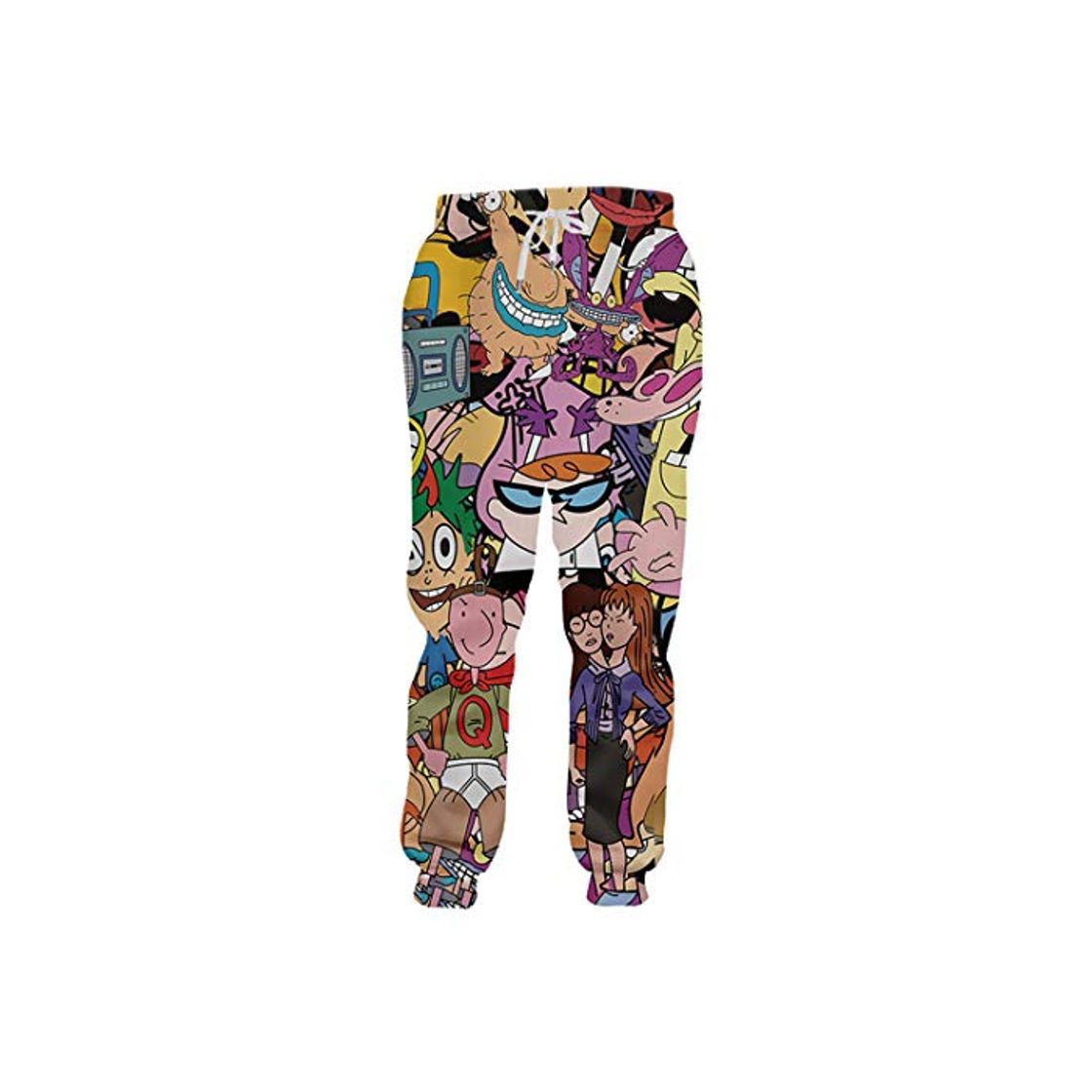 Moda SenTenos Pantalones Sueltos Masculinos Divertidos Anime Impresión 3D Pantalones Deportivos Divertidos Dibujos Animados Anime Aircraft Male S