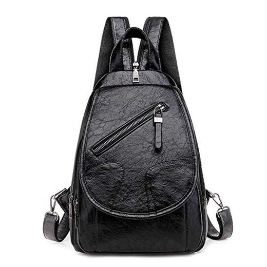 Mochila Impermeable Bolsa Salvaje Mini mochila de cuero suave de las mujeres mujeres de la manera bolsos de las señoras mochilas de gran capacidad bolsos de hombro de varios compartimientos retro Moch