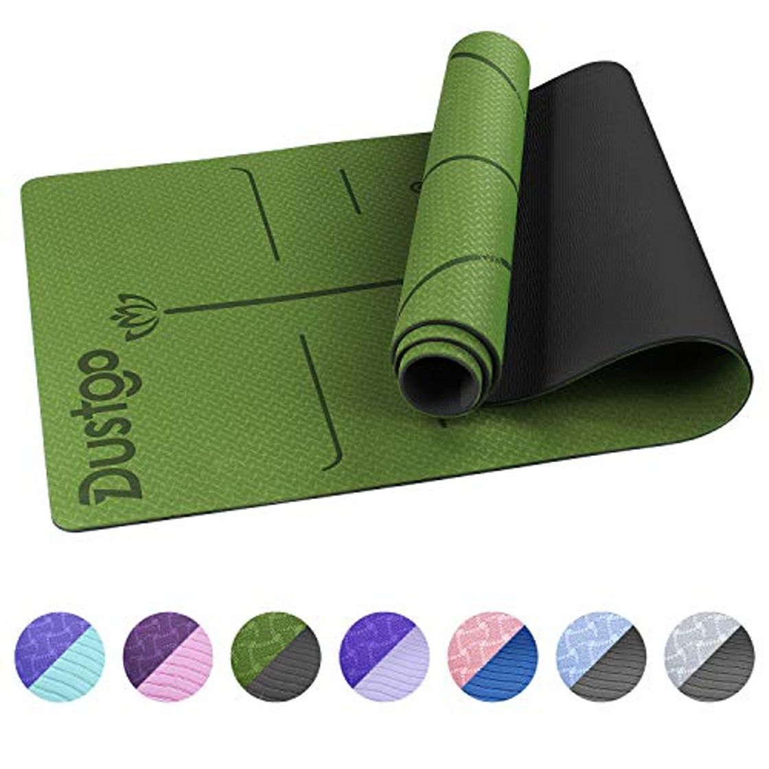 Product Dustgo Esterilla Yoga Colchoneta de Yoga Antideslizante con Material ecológico TPE con líneas corporales Yoga Mat diseñado para Entrenamiento y Entrenamiento físico