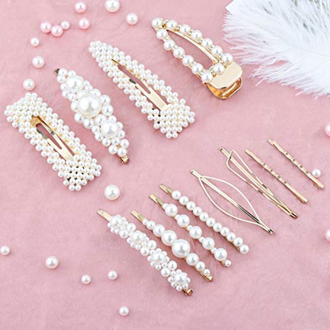 Social Pearl Hair Clip -12 PCS Pearl Hair Clip de Horquillas Horquillas Para
