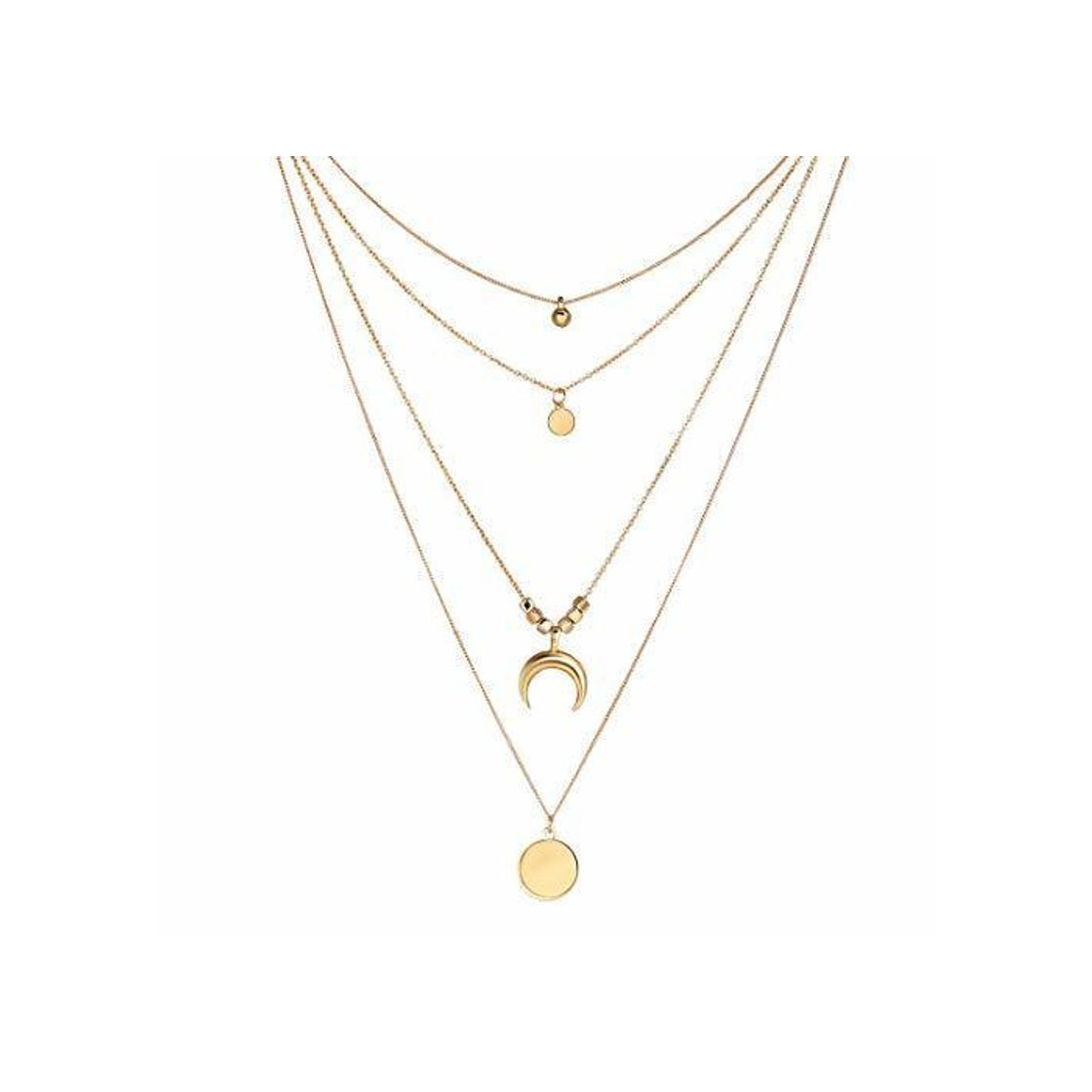 Social Larga Borla Luna Collares y Colgantes de múltiples Capas para Las Mujeres