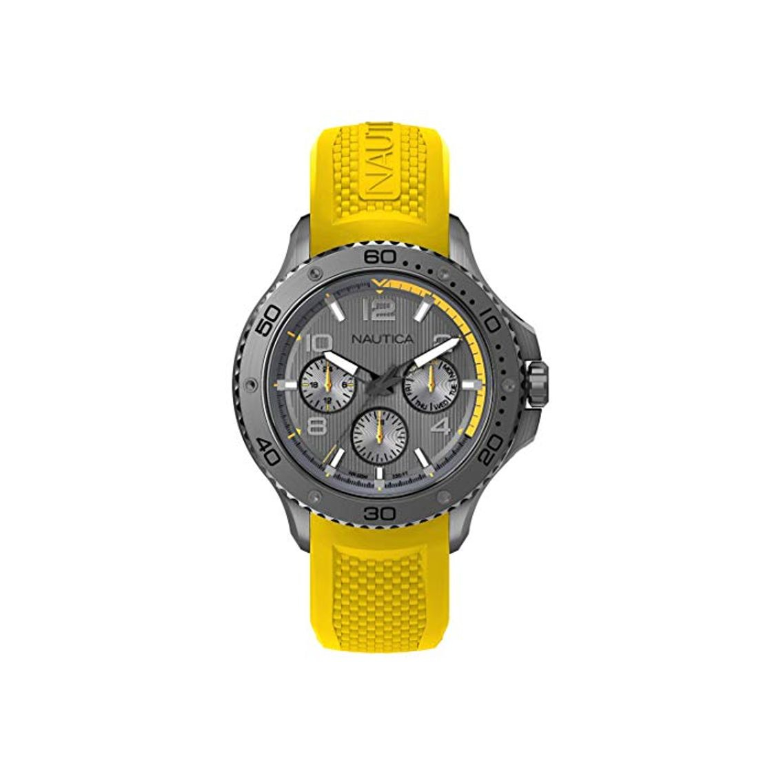 Fashion Nautica Pier 25 Reloj multifunción amarillo para hombre NAPP25003