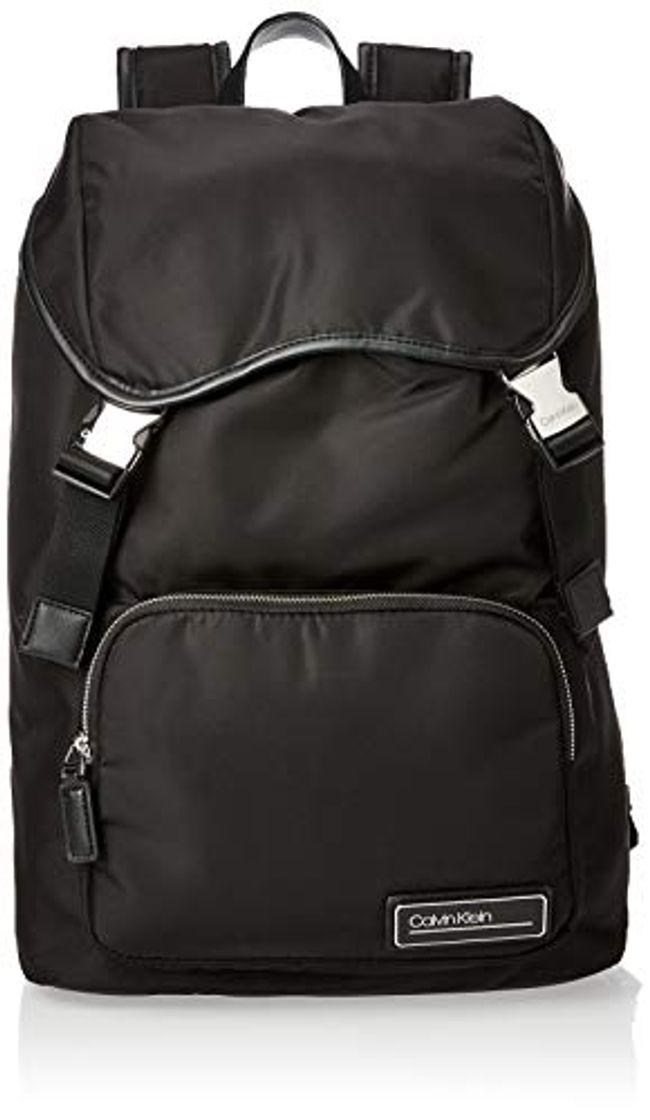 Fashion Calvin Klein - Primary Backpack W Flap, Mochilas Hombre, Negro