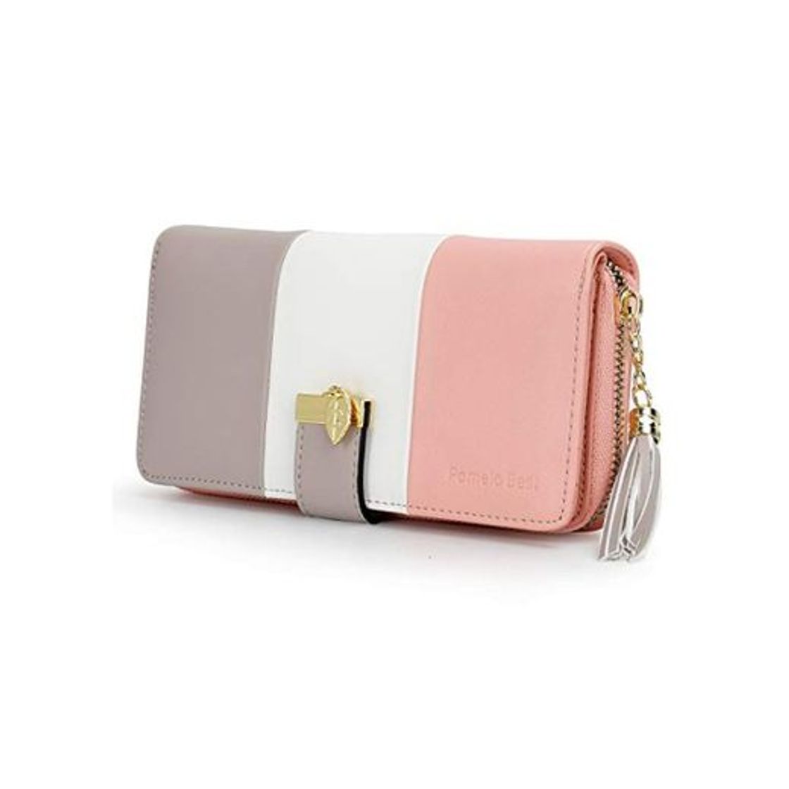 Social Pomelo best Monederos Mujer Cartera de Mujer de Gran Capacidad de Cuero