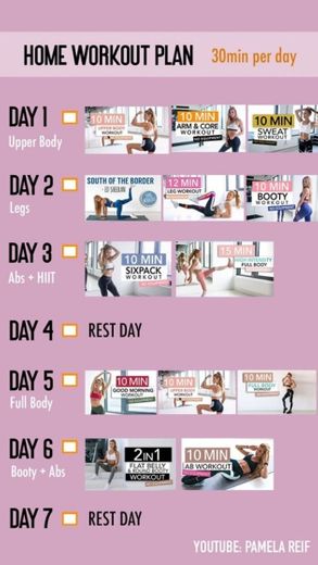 Workout plan- Second week 
