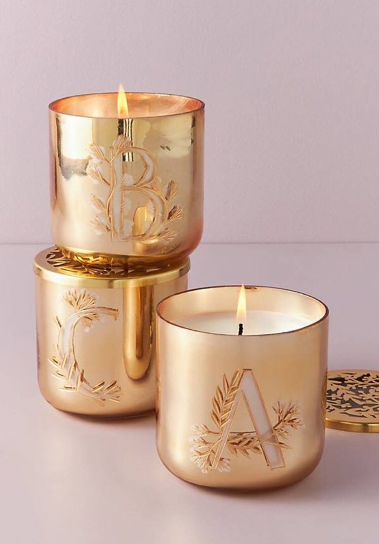 Productos Holly Monogram Glass Candle