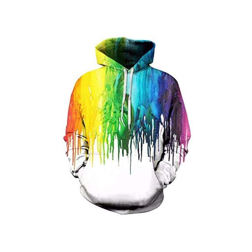 SMYUI 3D Hoodies Sudaderas con Hombre Divertida Divertida Impresión Pullover Bolsillos Art