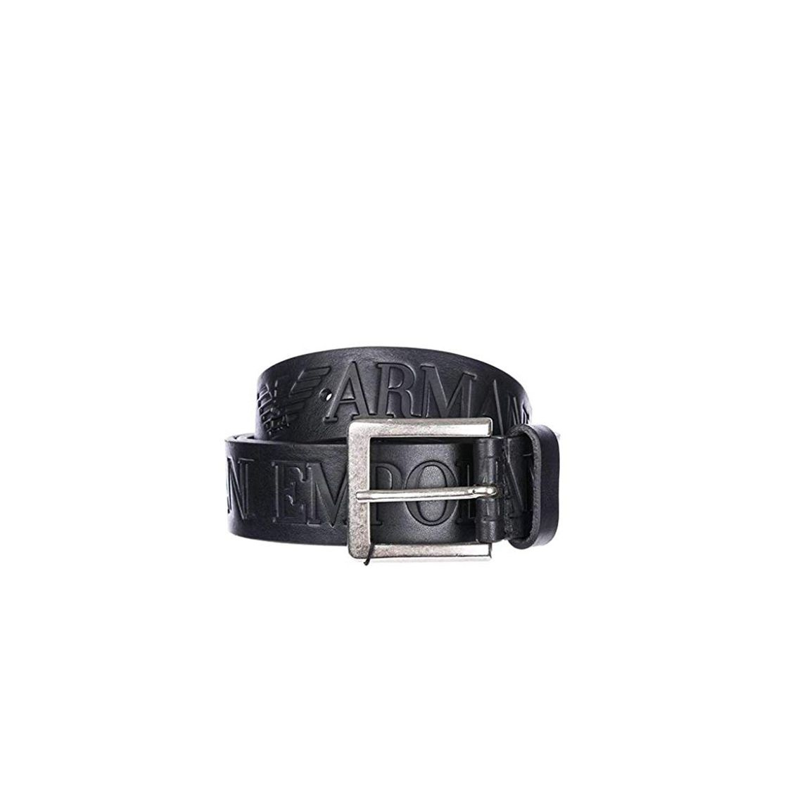 Product Armani Hombres correa de cuero logo de lengua Negro 36