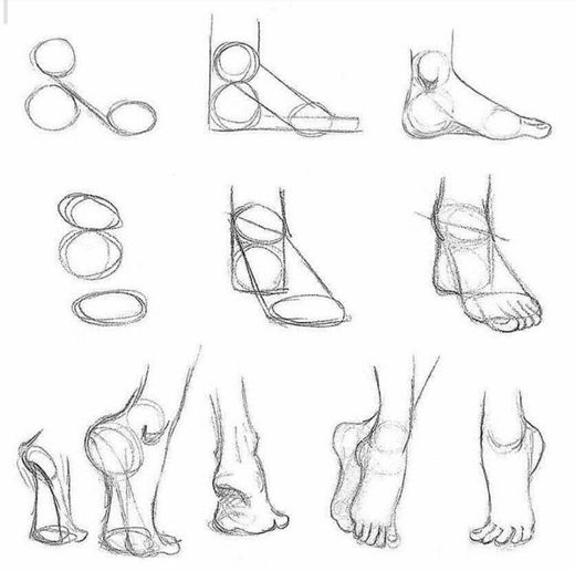 como desenhar pés