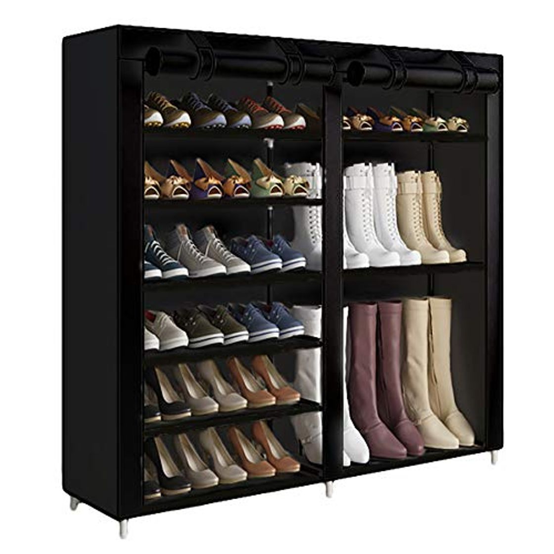 Product UDEAR Zapatero Estilo de Arranque 27 Pares Organizador de Zapatos de Entrada de 6 Niveles Negro