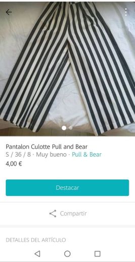 Pantalon Culotte Pull and Bear 