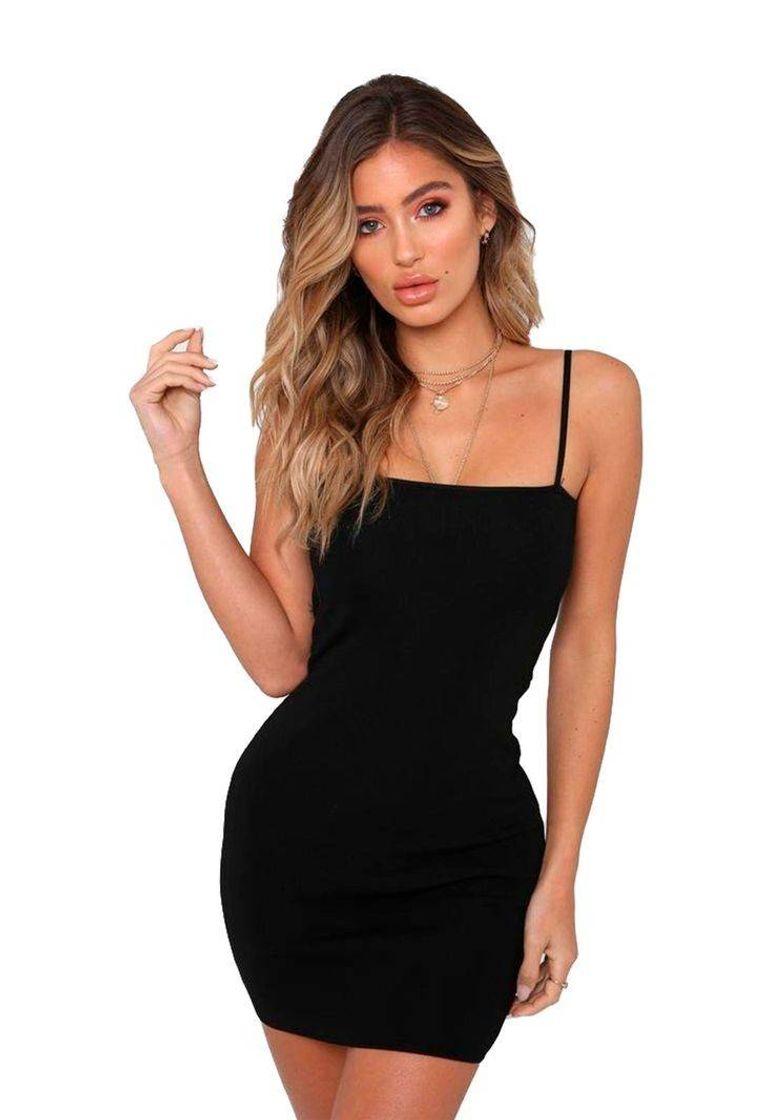 Moda Vestido curto preto de alcinha 