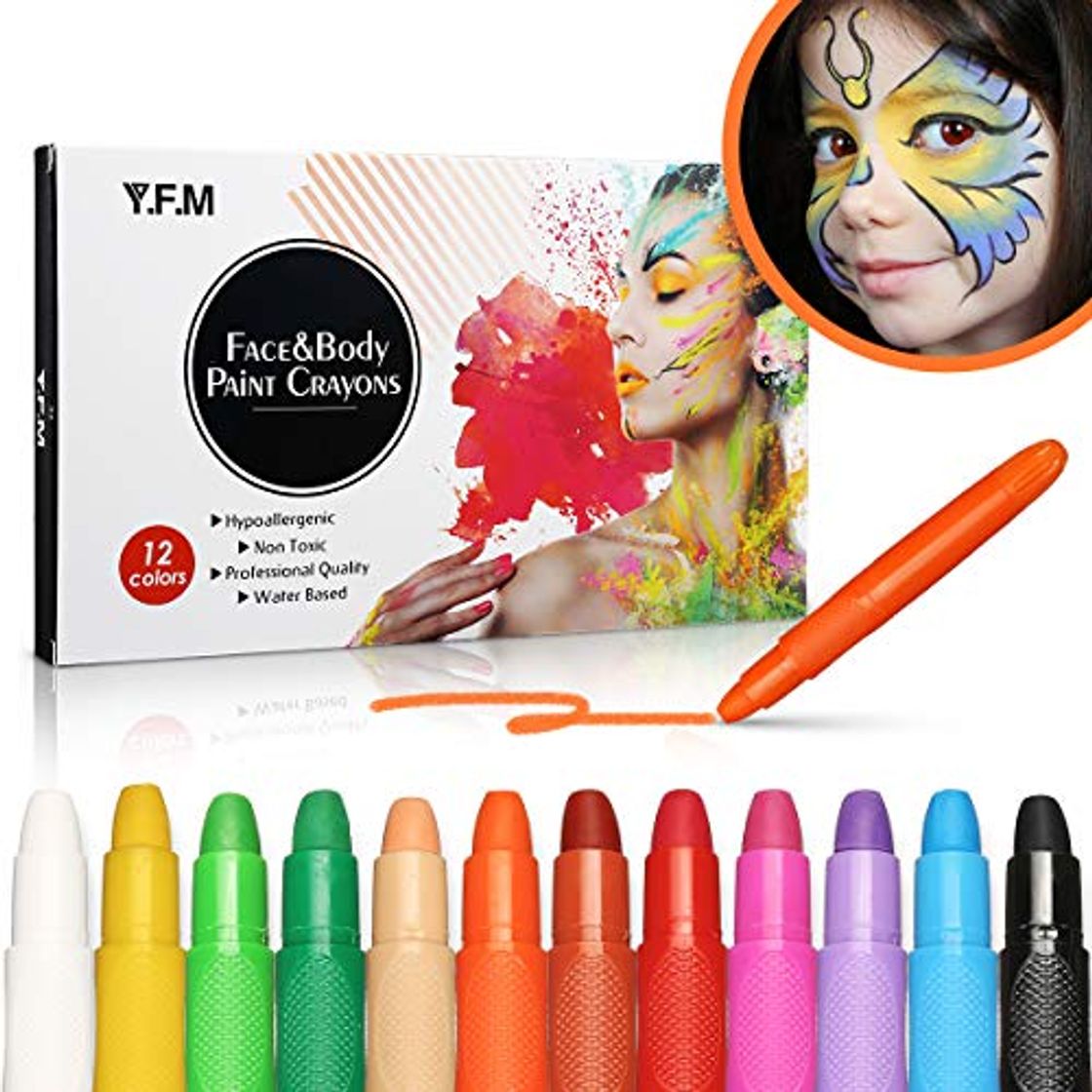 Social Y.F.M 12 Colores Pinturas Faciales y Corporales