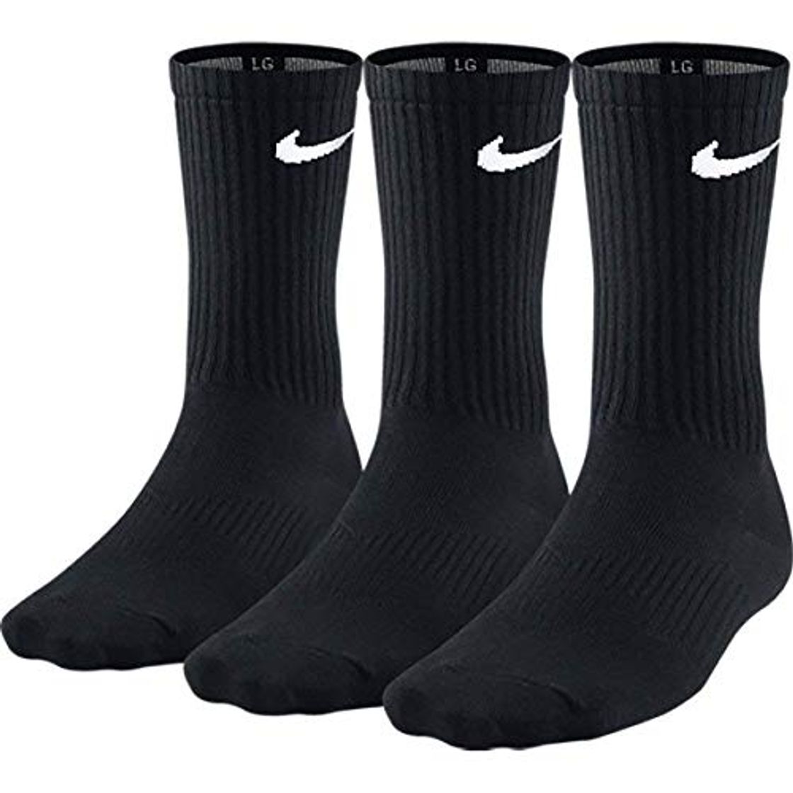 Place Nike Socken Lightweight Crew Paquete de 3 Pares Calcetines, Hombre, Negro