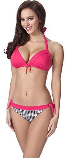 Feba Push Up Bikini Bañadores Trajes de Baño Conjunto Tops Sujetador y