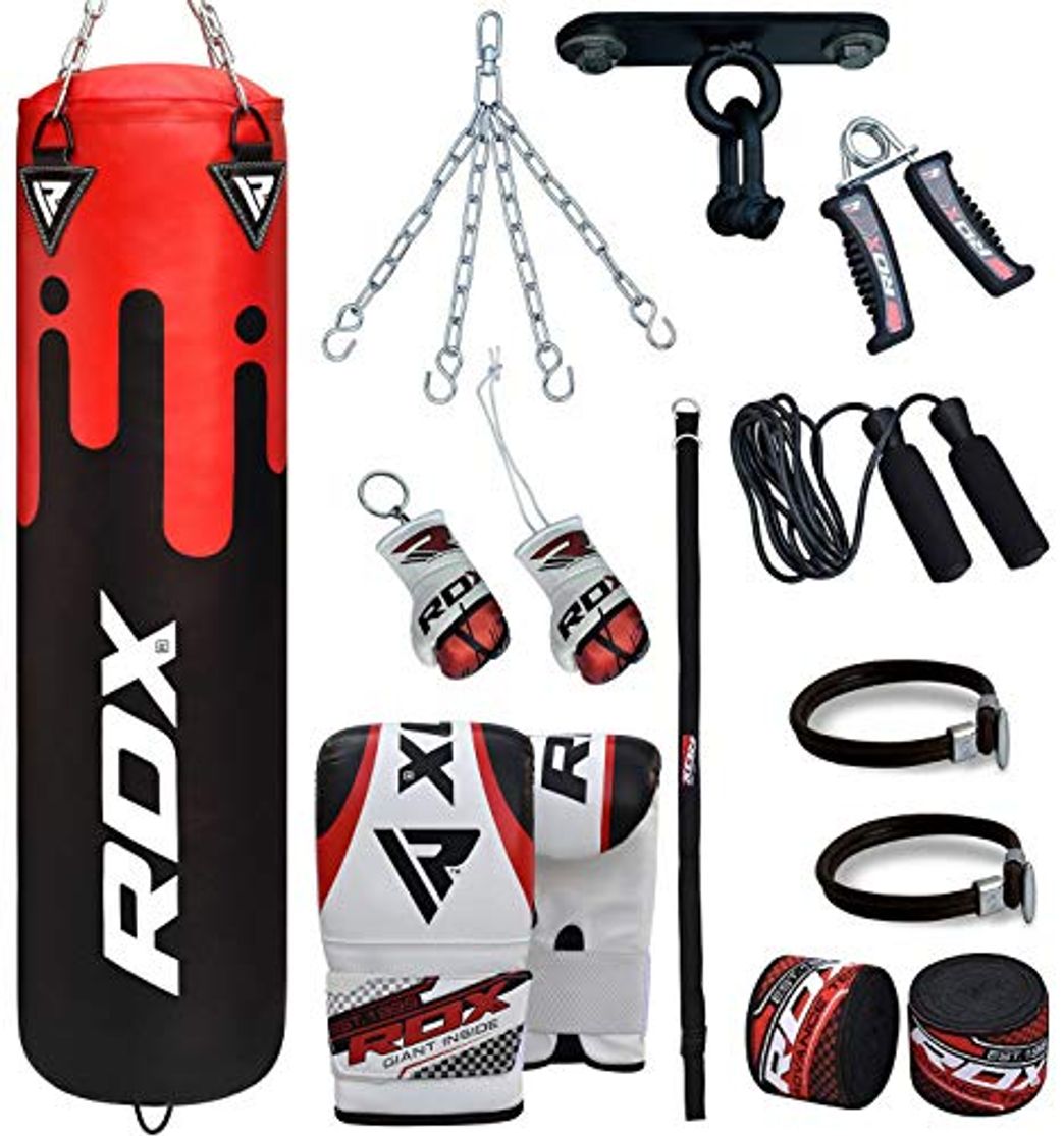 Social RDX Saco de Boxeo Relleno MMA Muay Thai Kick Boxing Artes Marciales con Soporte Techo Guantes Cadena 13PC 4FT 5FT Punching Bag