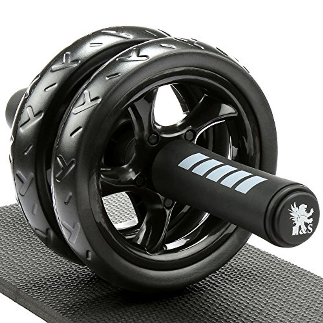 Social H&S Ab Abdominal Exercise Roller With Extra Thick Knee Pad Mat