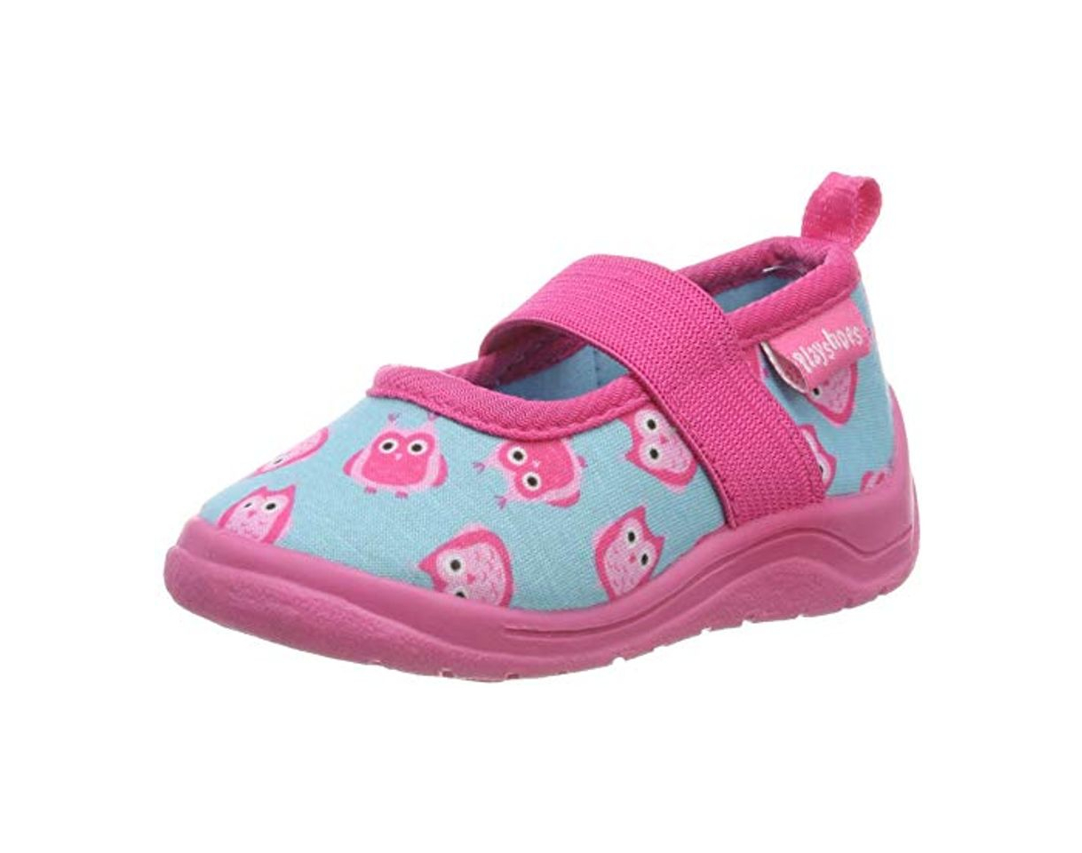 Fashion Playshoes Zapatillas Búhos, Pantuflas para Niñas, Turquesa