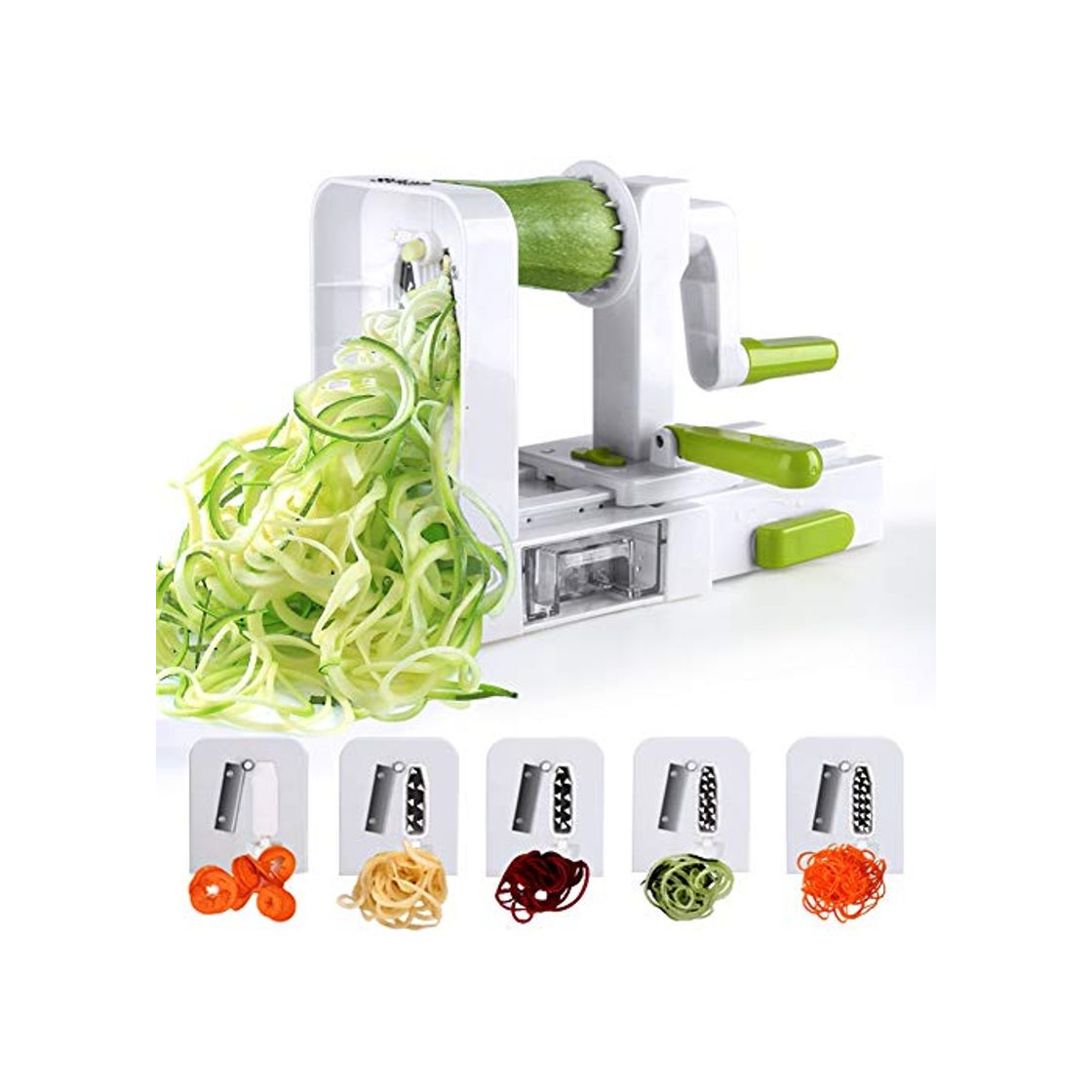 Home Sedhoom Espiralizador de Vegetales Cortador de Verduras de 5 Cuchillas