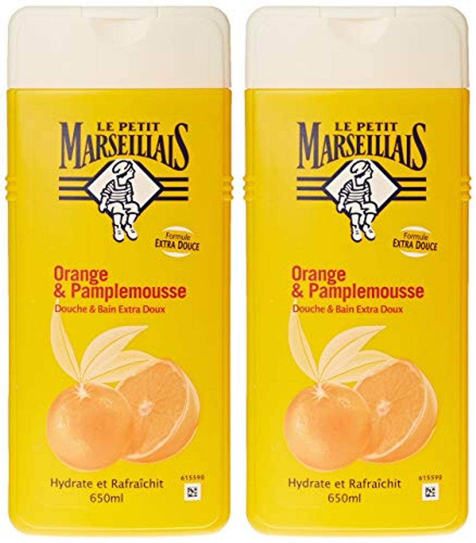 Producto Le Petit Marseillais – Ducha y baño muy suave – naranja pomelo flacon – 650 ml – juego de 2