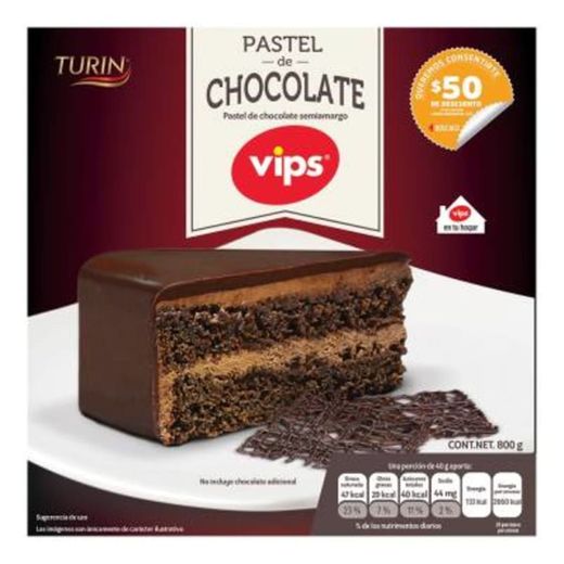Pastel de chocolate Vips Turín semiamargo