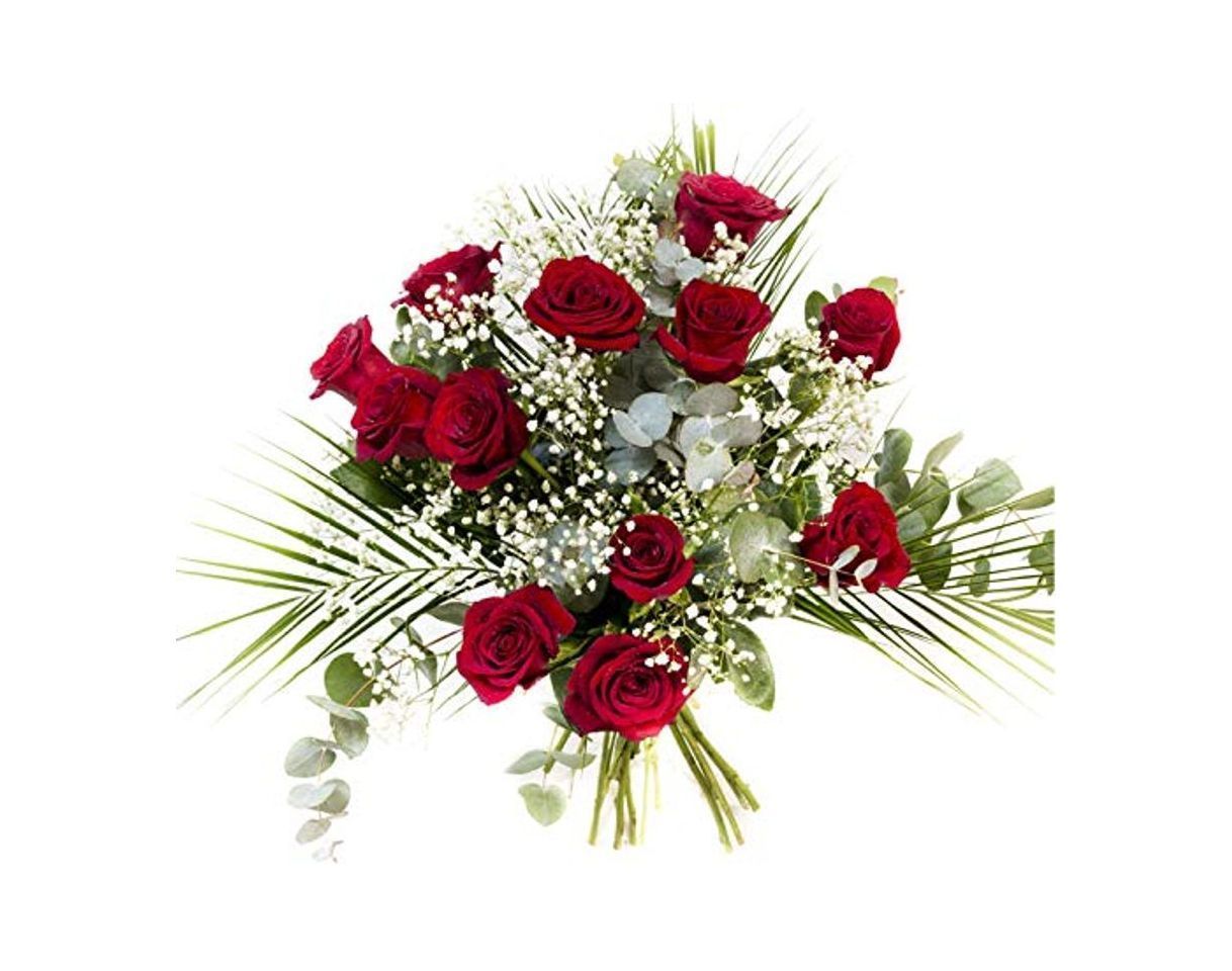 Social RAMO DE 12 ROSAS rojas NATURALES