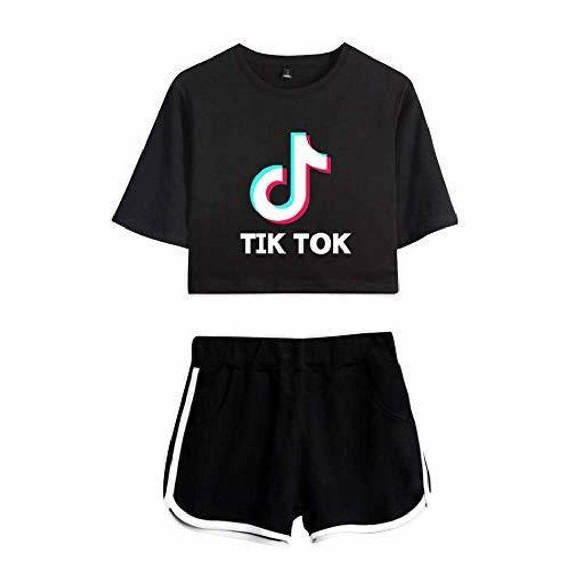 Social TIK Tok Conjunto 2 Piezas Mujer Verano Completo Sportivo Pantalon y Crop
