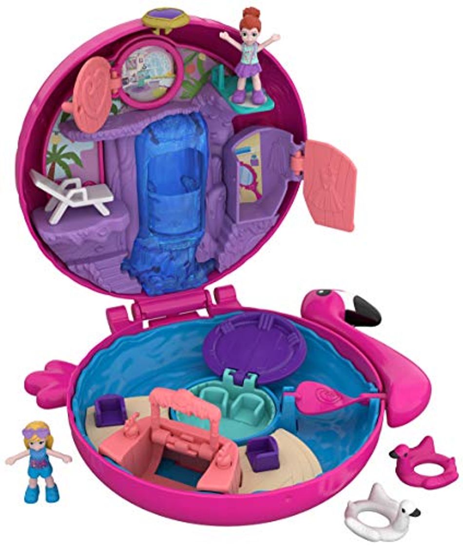 Polly Pocket Cofre flamenco flotante, muñeca con accesorios