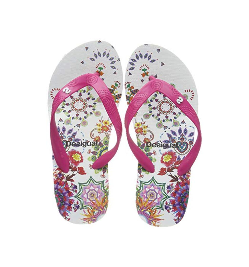 Moda Desigual Lola Galactic, Chanclas para Mujer, Rojo